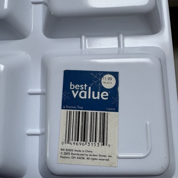 2005 Christmas Holiday Blue Snowflake Melamine Dinner Set Plates Trays 10 Pieces - Picture 9 of 11